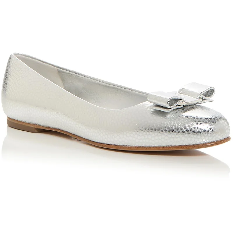 Varina Womens Leather Slip On Ballet Flats