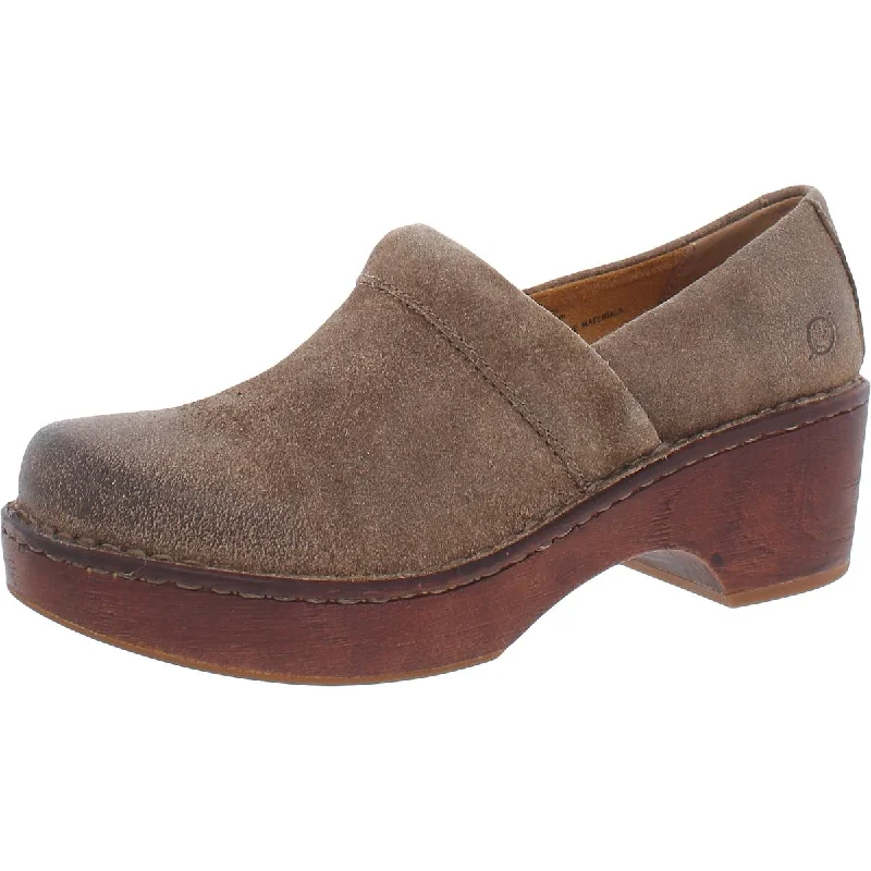 Freya Womens Slip On Leather Clogs