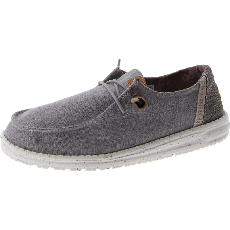 WENDY WASHED Womens Canvas Slip on Flat Shoes