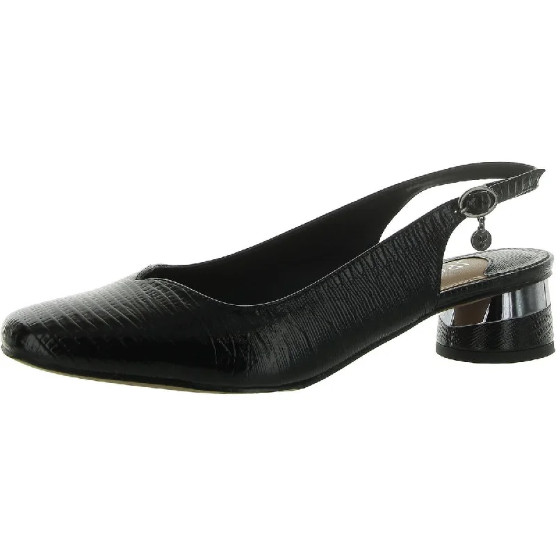 Womens Patent Square toe Slingbacks