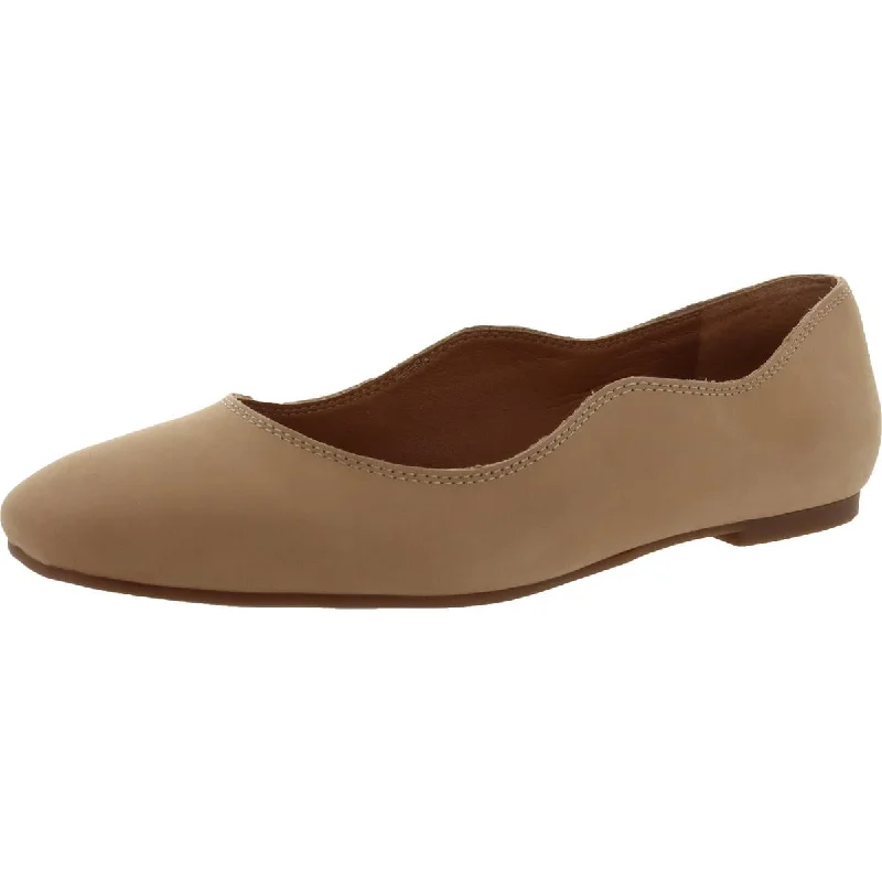 Dellie Womens Leather Slip on Ballet Flats