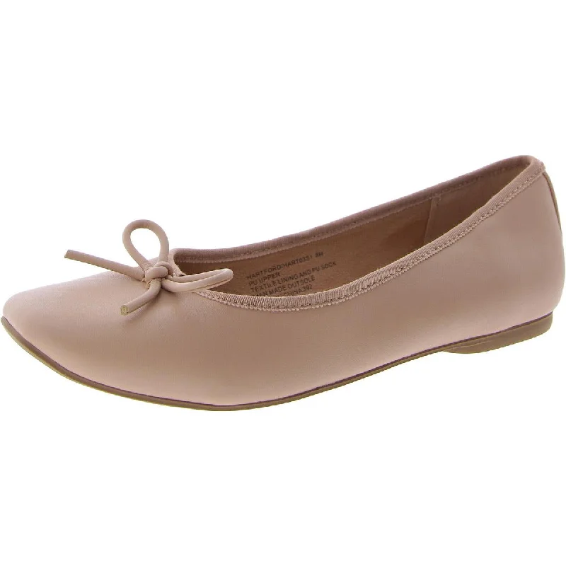 Hartford Womens Faux Leather Flat Ballet Flats