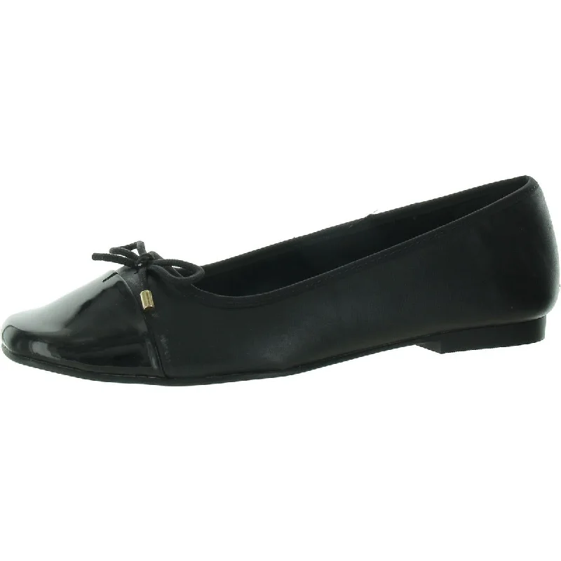 Womens Leather Round toe Ballet Flats