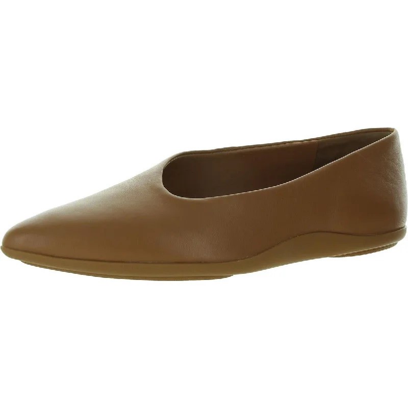 Womens Faux Leather Slip On Flat Shoes