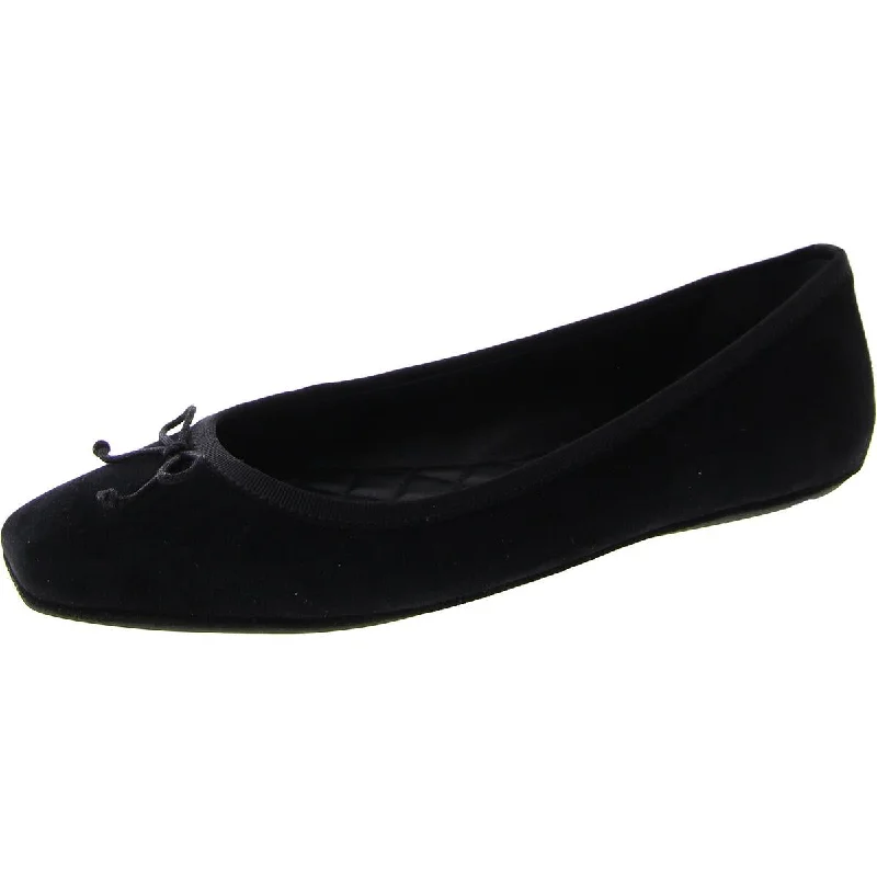 Womens Suede Slip On Ballet Flats