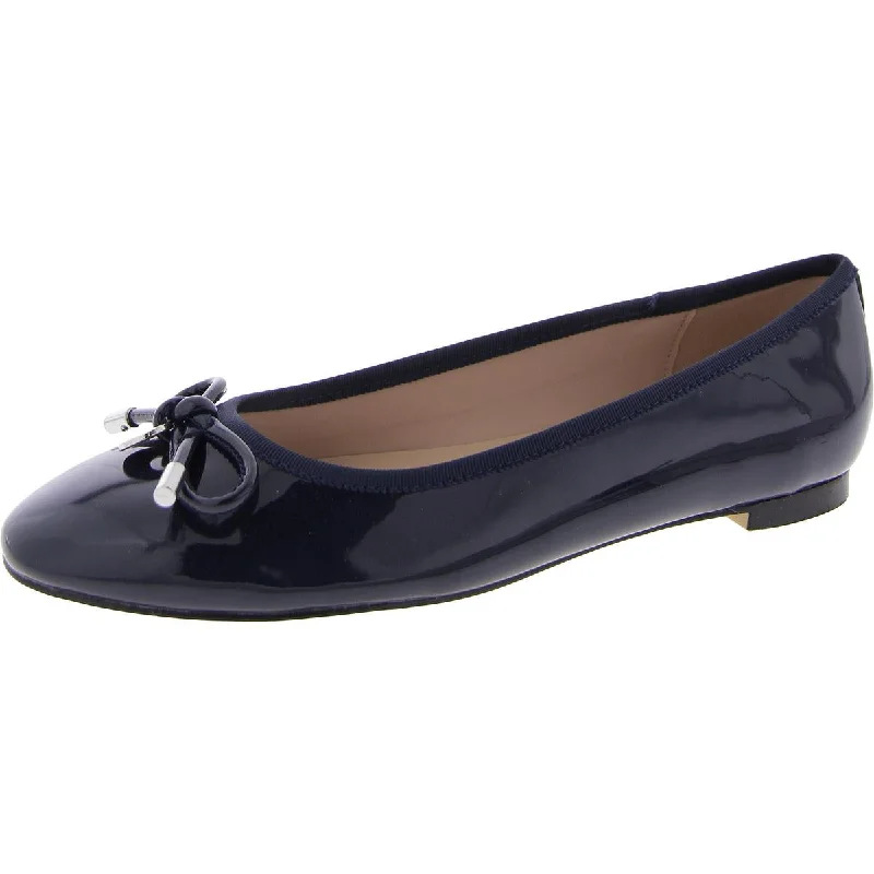 PAYLY 3 Womens Patent Leather Bow Ballet Flats