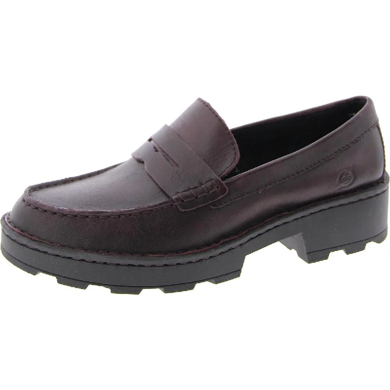 Womens Leather Slip On Loafers