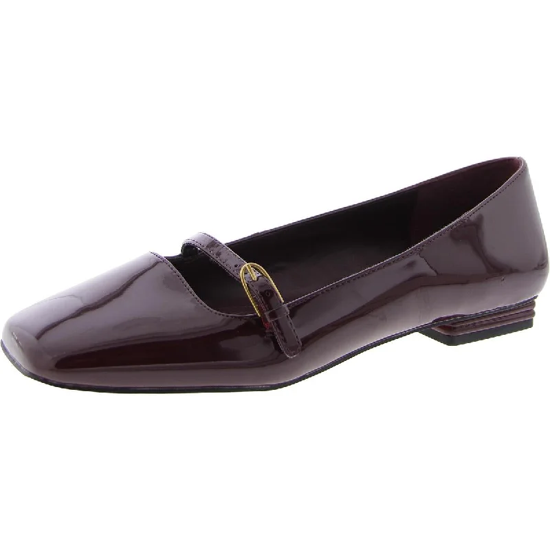 TAYANA Womens Patent Leather Cushioned Footbed Ballet Flats