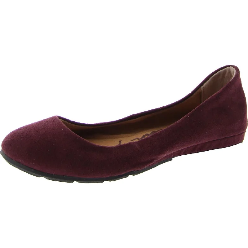 AELLIE Womens Faux Leather Slip On Ballet Flats